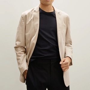 EVERLANE The Casual Blazer Jacket Beige Cotton Linen Size 40